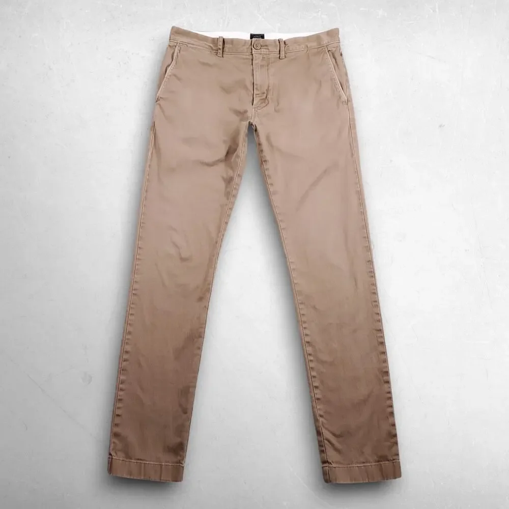 J Crew 484 Slim Straight Chino Pants Men 32 Brown Stretch Casual Gorpcore 90s